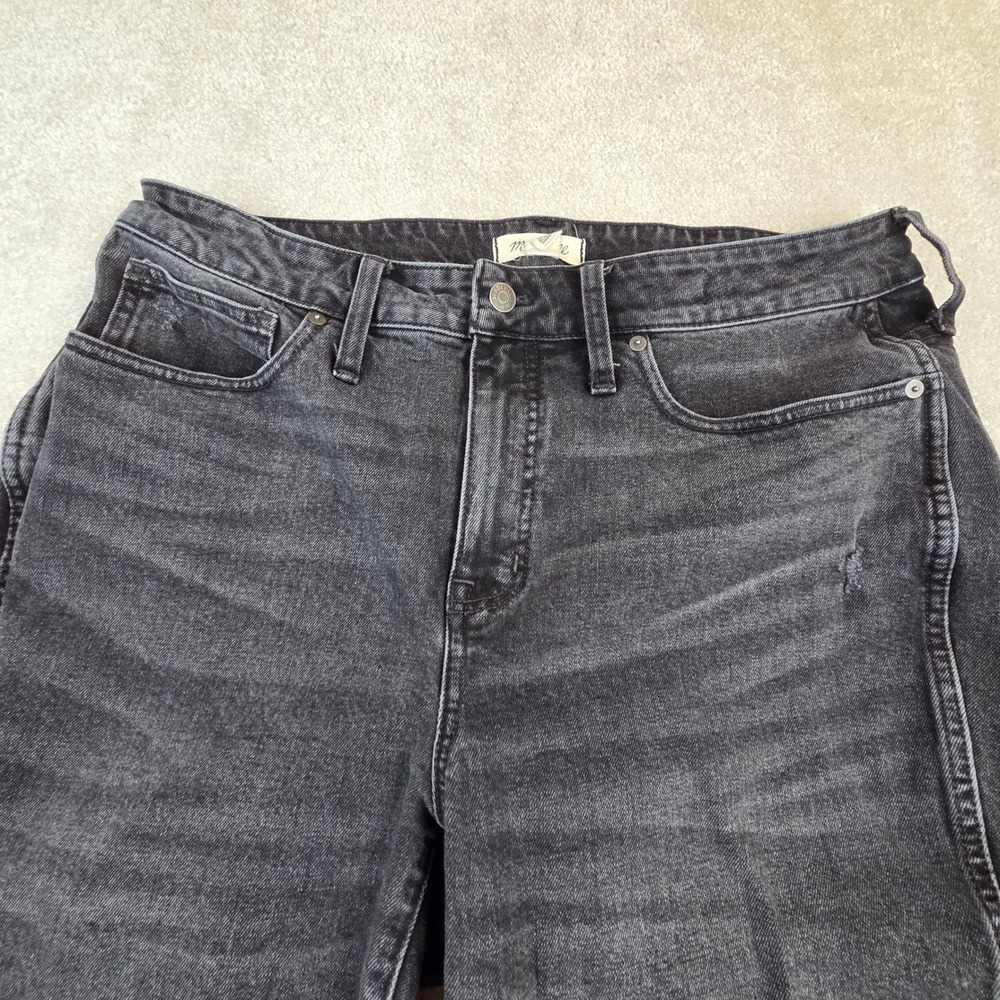 Madewell Curvy Bootcut Jeans Womens 16W Faded Black High Rise Stretch Whiskers - Picture 3 of 10